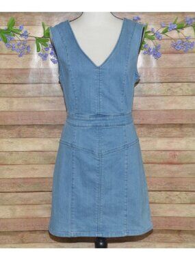 IDYLLWIND Miranda Lambert Size L Denim Jean Dress Open Back Sleeveless Western